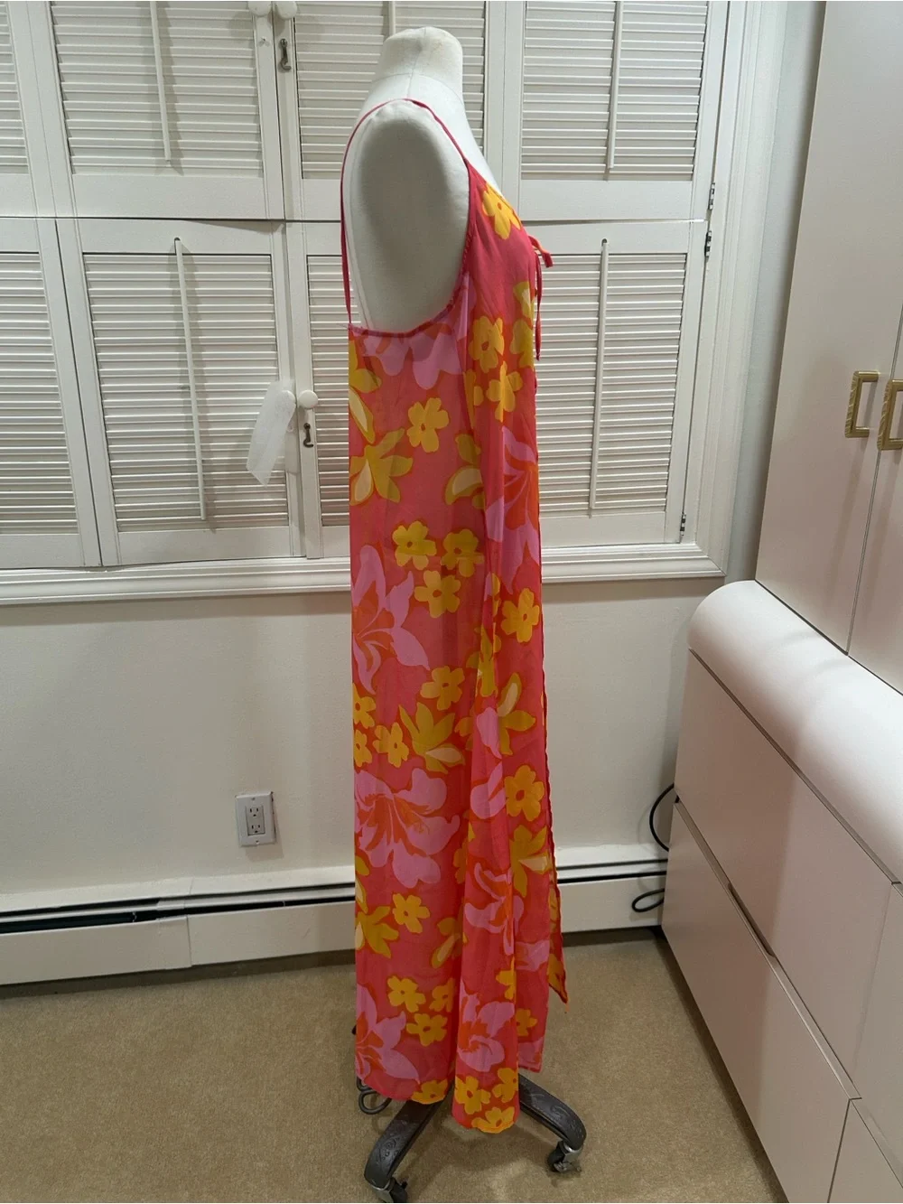 New Beach Riot Pink & Yellow Floral Cover Up